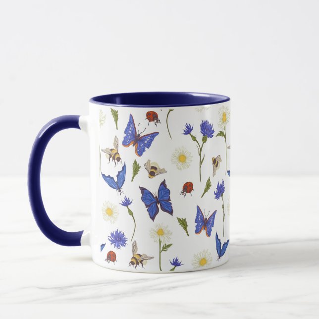 Taza Flores de campo Mariposas y Ladybugs (Izquierda)