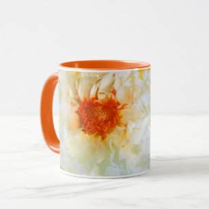 Taza Flores de cerdo Naranja blanco