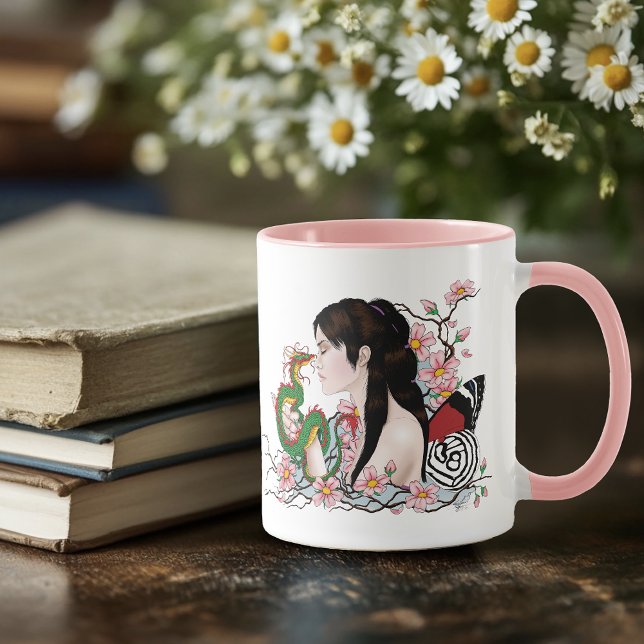 Taza Flores de Cerezo Dragón Serenidad Hada Asiática (Subido por el creador)