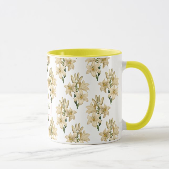 Taza Flores de cosecha personalizado en monogramos 1 (Derecha)