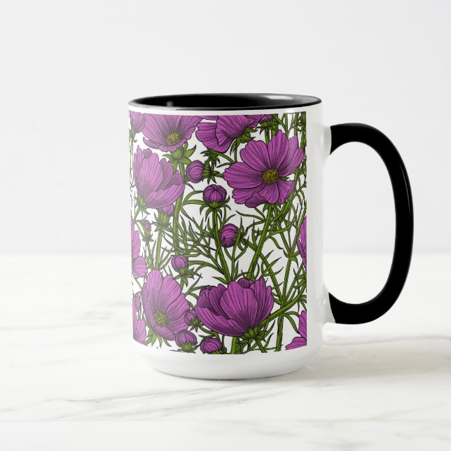 Taza Flores de cosmos violetas (Derecha)