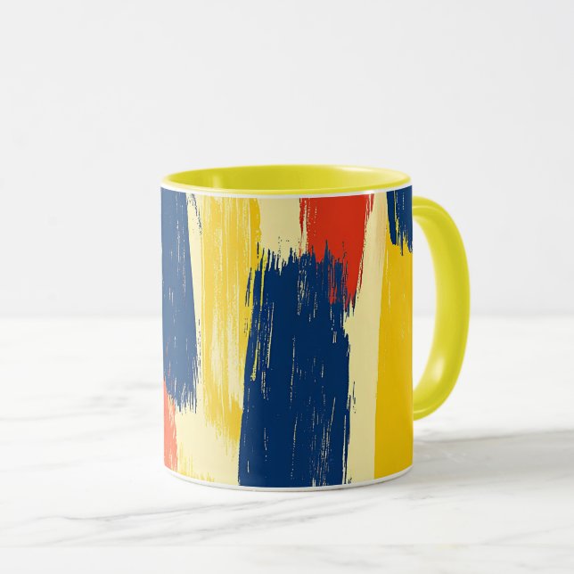 Taza Flores de crayón y mariposa   (Anverso derecho)