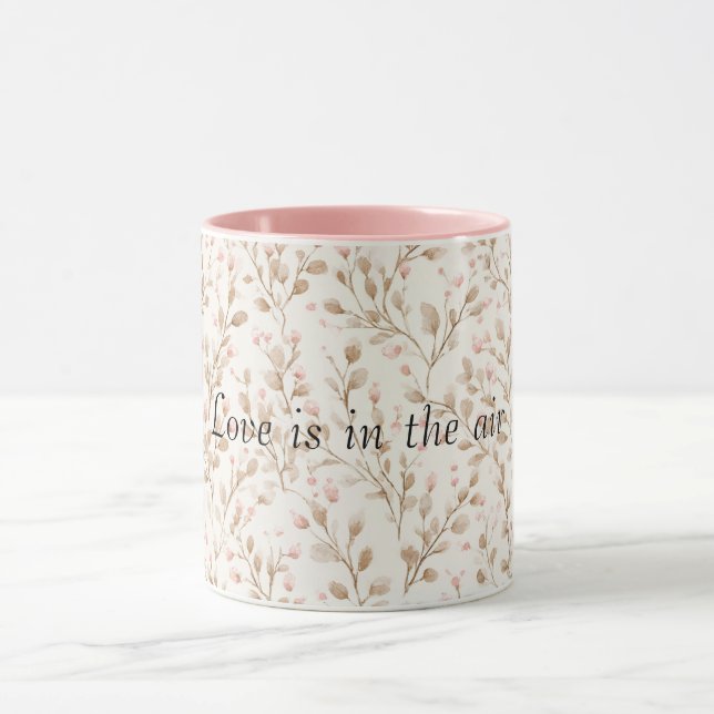 Taza Flores de Crema Rosadas Amor Romántico (Centro)