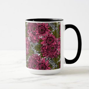 Taza Flores de crisantemo rosa
