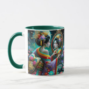 Taza Flores de espejo de Chica suave Fantasy Cute