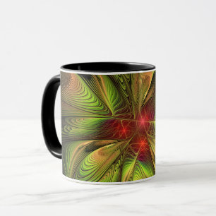 Taza Flores de fantasía fractal blandas y tendientes
