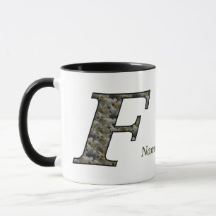Taza Flores de Hortensia con Inicial de Monograma Perso