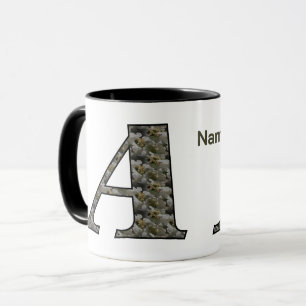 Taza Flores de Hortensia con Inicial de Monograma Perso