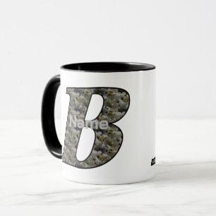 Taza Flores de Hortensia con Inicial de Monograma Perso