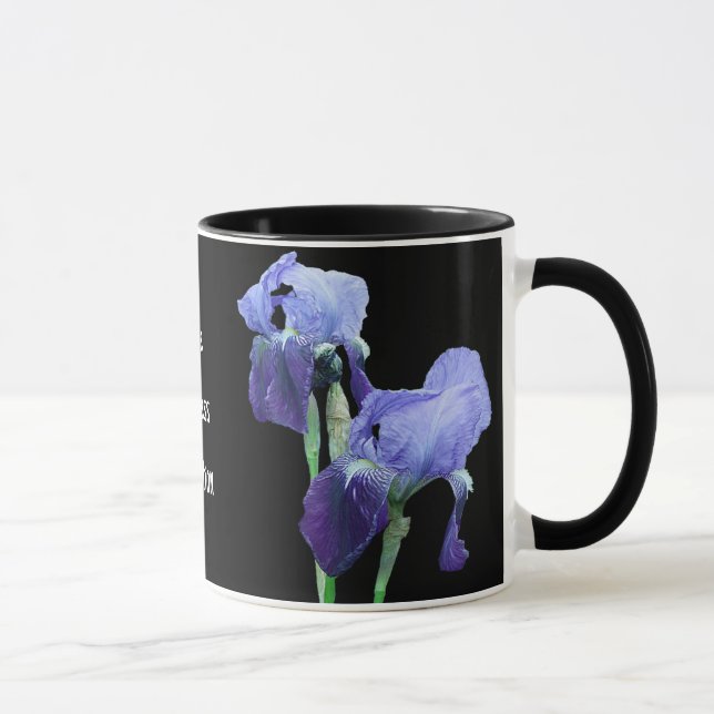 Taza flores de iris azules personalizadas de personaliz (Derecha)