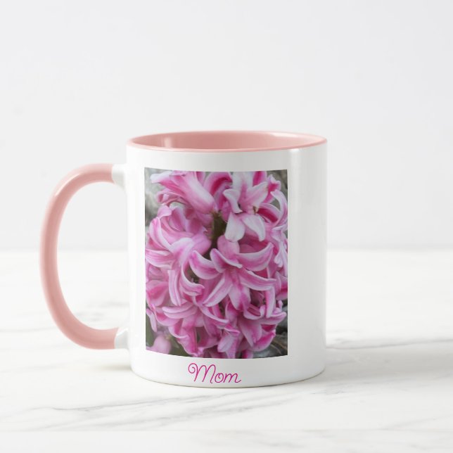 Taza Flores de jacinto rosado Mamá Mug (Izquierda)