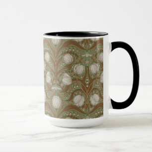 Taza Flores de jardín de primavera sobre salvia