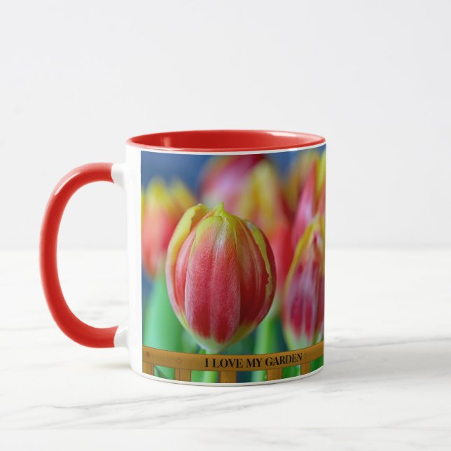 Taza Flores de jardín tulipanes me encanta mi jardín pe (Izquierda)