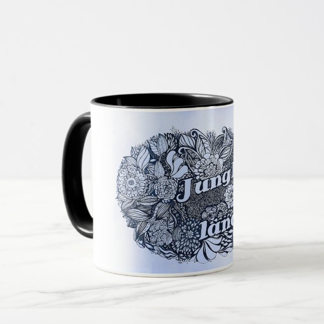Taza Flores de jungla y canción de rock de tinta (Anverso izquierdo)