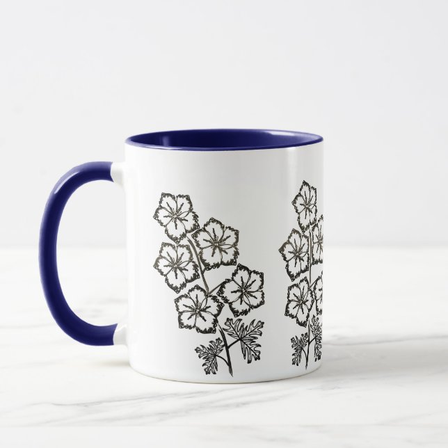 Taza Flores De Larkspur Delphimium Dibujando Mug De Jar (Izquierda)