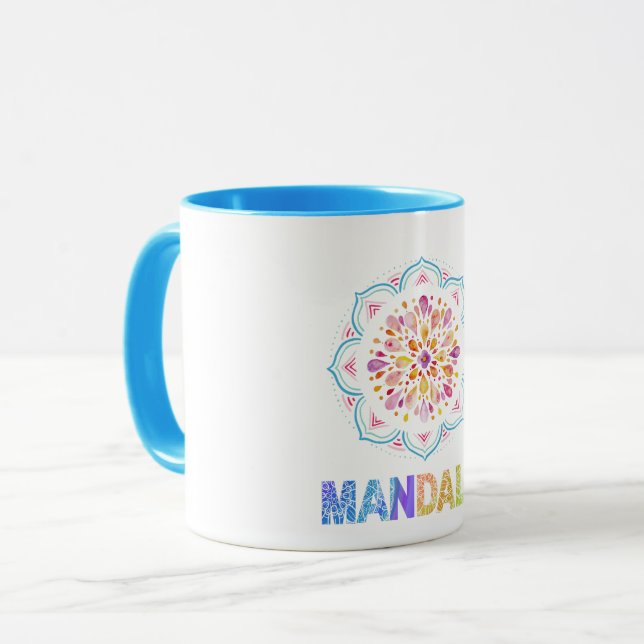 TAZA FLORES DE LOTUS COLOR MANDALA (Anverso izquierdo)