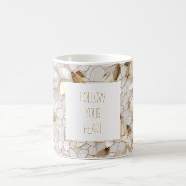 Taza Flores de Lotus de oro blanco (Centro)