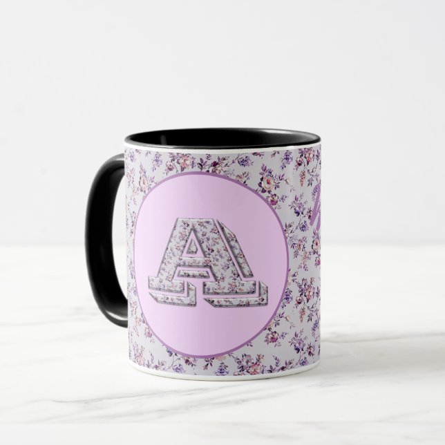 Taza Flores de lujo Monograma A (Anverso izquierdo)