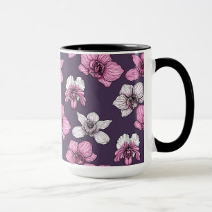 Taza Flores de orquídea rosa