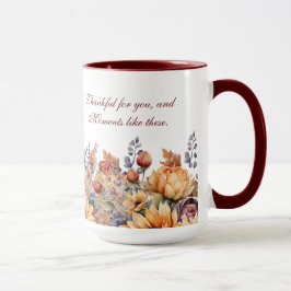 Taza Flores de otoño de la acuarela del Día de Acción d