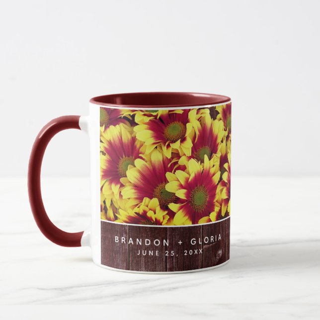 Taza Flores de otoño rusticas en Boda de vallas (Izquierda)