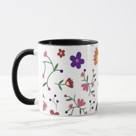 Taza flores de patrón-