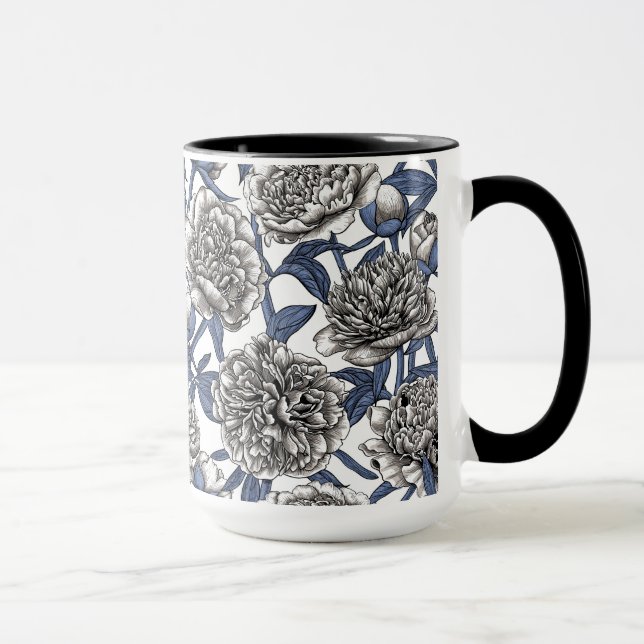 Taza Flores de peón blanco (Derecha)