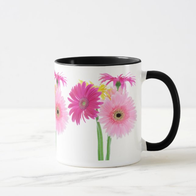 Taza Flores de Piink de la margarita del Gerbera (Derecha)