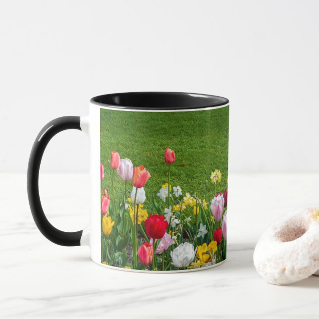 Taza Flores de primavera (Con donut)