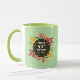 Taza Flores de primavera brillante brillantes Wreath Bi