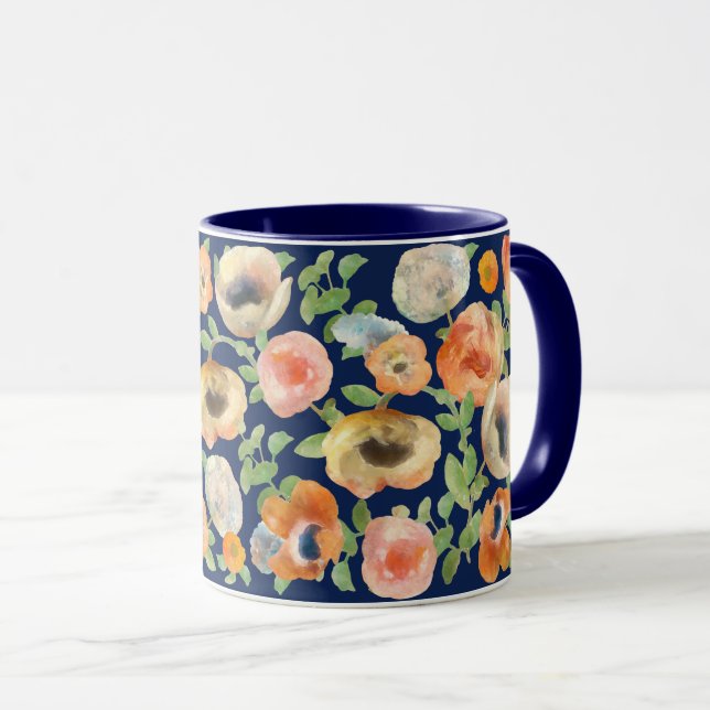 Taza Flores de primavera naranja (Anverso derecho)
