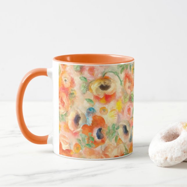 Taza Flores de primavera naranja (Con donut)