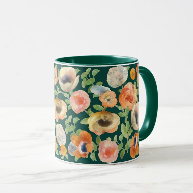 Taza Flores de primavera naranja (Anverso derecho)