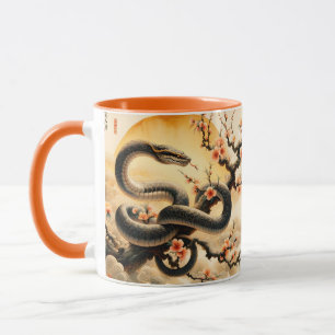 Taza Flores de ramas de serpientes ricas de fantasía