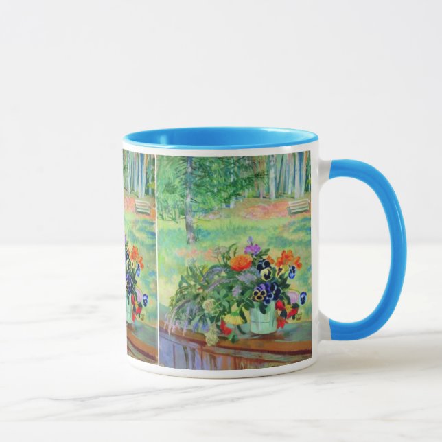 Taza Flores de Ramillete Balcón Boris Kustodiev 1924 Ar (Derecha)