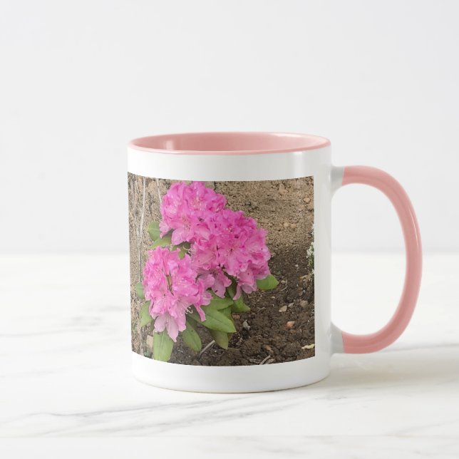 Taza Flores de rododendros rosados bonito (Derecha)