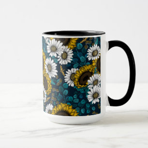 Taza Flores de sol y marea, jardín de verano 2