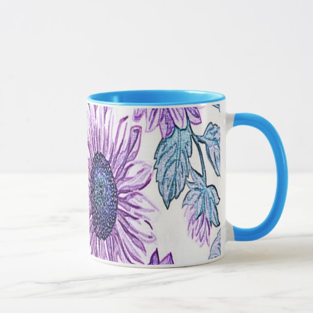 Taza Flores de tela púrpura (Derecha)