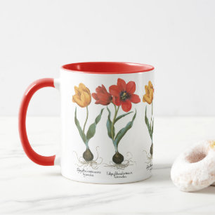 Taza Flores de Tulipanes de Primavera Vintage por Basil
