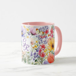 Taza Flores de verano coloridas de Bonito personalizada
