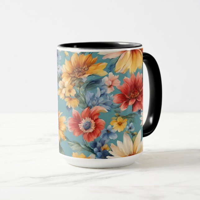Taza Flores de verano elegantes y sorprendentes (Anverso derecho)