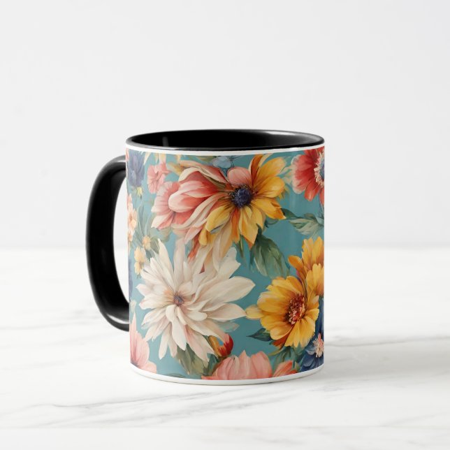 Taza Flores de verano elegantes y sorprendentes (Anverso izquierdo)
