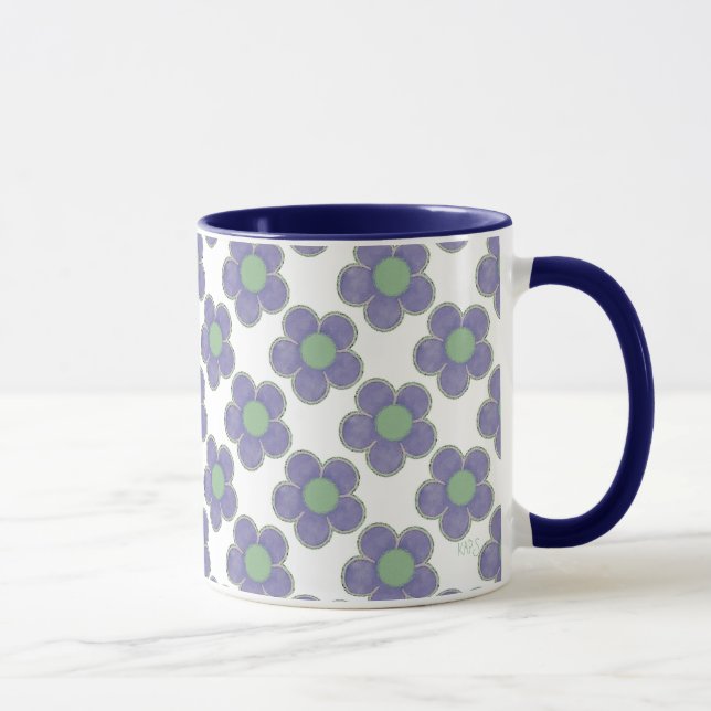 Taza Flores de verano moradas (Derecha)