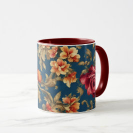 Taza Flores de Vintage Grande italianas exquisitas