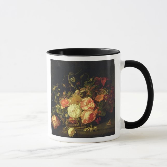 Taza Flores e insectos, 1711 (aceite en el panel) (Derecha)