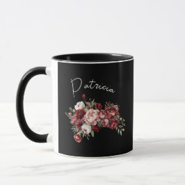 Taza Flores elegantes de Borgoña