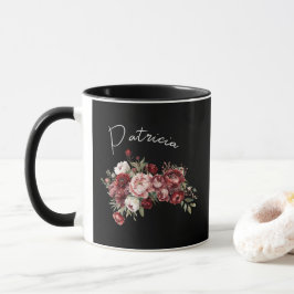 Taza Flores elegantes de Borgoña