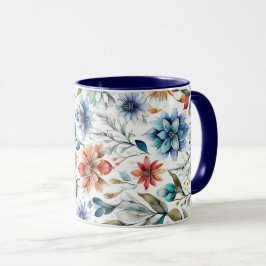 Taza Flores en acuarela