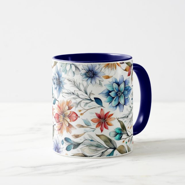 Taza Flores en acuarela (Anverso derecho)