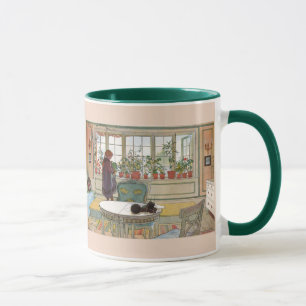 Taza Flores en el Windowsill de Carl Larsson